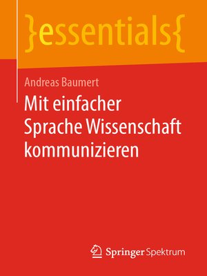 cover image of Mit einfacher Sprache Wissenschaft kommunizieren